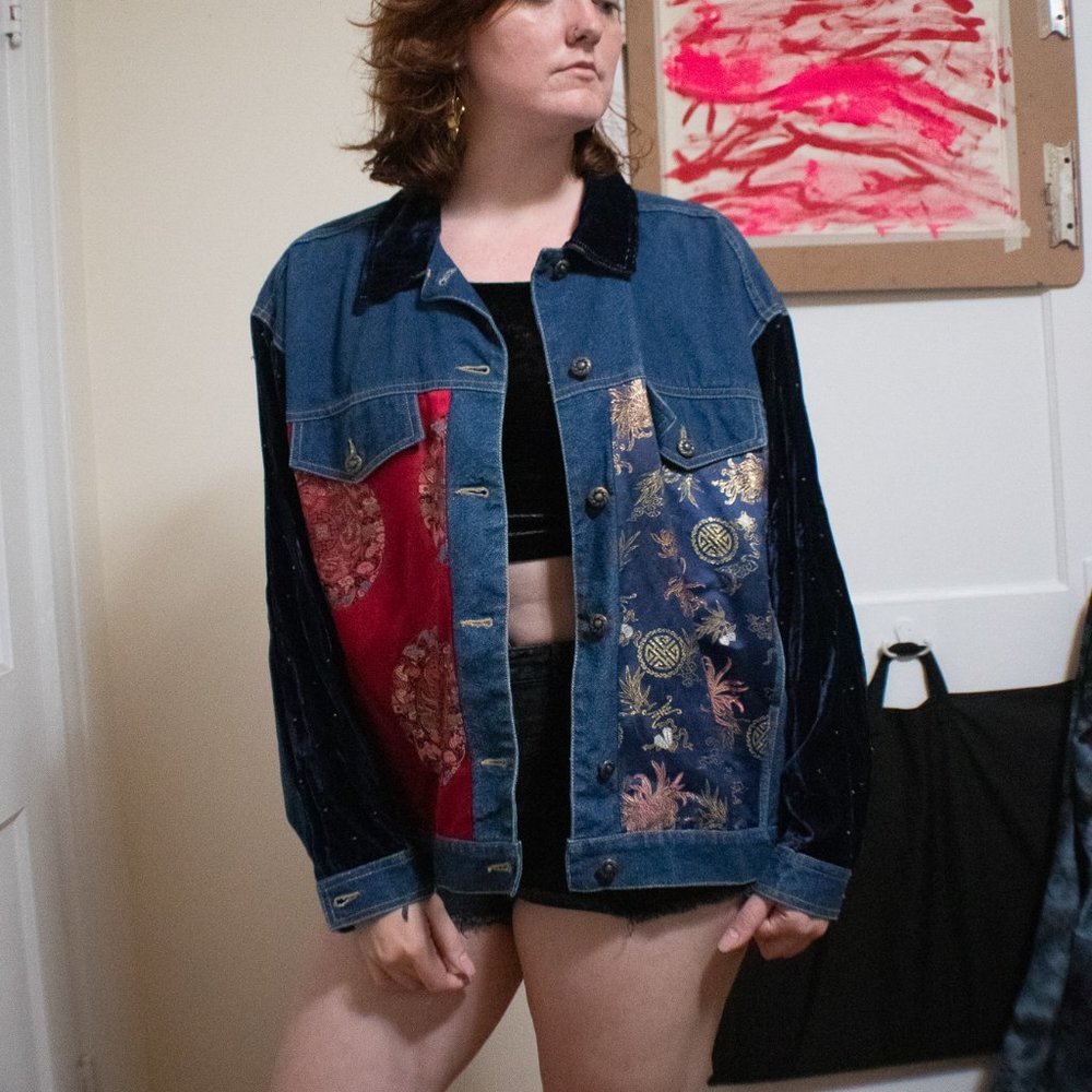 Carole Little Sport Multi Pattern Jean Jacket